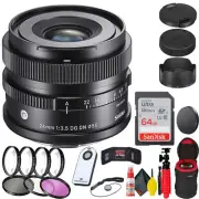 Sigma 24mm f/3.5 DG DN Contemporary Lens for Sony E + 64GB SD Card Bundle
