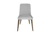 SK Designer Living | Dakota Dining Chair | Light Grey Fabric | Walnut Legs