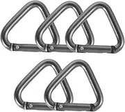 Milisten 5 Pack Carabiner Outdoor Kettle Hook Belt Hiking Clips Clip for Keys Heavy Duty Clips Leash Clips Outdoor Climbing Hook Spring Snap Hook Black Aluminum Alloy