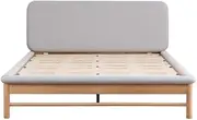 Koala Paddington Queen Bed Frame, Sturdy Tool-less Assembly Bed Base with Under Bed Storage, Natural Ash/Silver Fox