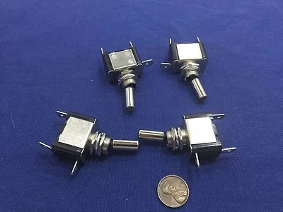 4 Pieces 12V White LED Car Carbon Fiber SPST Toggle Switch Control On/Off c13