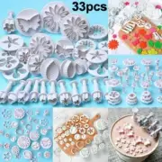 33pcs/Set Cake Decorating Fondant Plunger Cutters Cake Tools Cookie Biscuit Mold