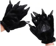 [CATIEBYE] Animal Gloves Mittens Lovely Gloves Animal Palm Gloves Cartoon Gloves Warm Winter Gloves Dinosaur Claw Gloves Plush Gloves Dinosaur Palm Gloves White Plush Fabrics