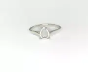 10 x 7 mm Pear Shape Sterling Silver Hand Finished Ring Setting Size 10