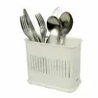 D.line Plastic Cutlery Drainer White Utensil Cutlery Holder Drainer