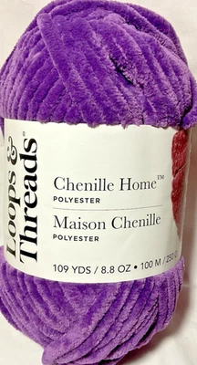Loops & Threads Chenille Home Yarn “Purple"