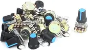 Aexit 12Pcs (Control electrical) B10K 10K ohm Single Linear Rotary Taper Potentiometer (32ry775qf686) Caps