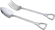UTHCLO Stainless Steel Cutlery Fork Spoon for Steak Dessert and Cake Large Shovel Spoon Large Fork Elegant Dining Experience Resistant and Comfortable to Hold