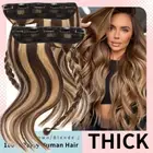 Clip In 100% Human Real Remy Hair Extensions One Piece 3/4Full Head CLEARANCE