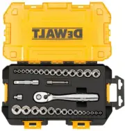 DEWALT Drive Socket Set 1/4 In. 3/8 In. Ratchets (34-Piece) Lockable Case New