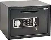 Drop Slot Safes Depository Safe, Security Keypad Cabinet Safes, 0.58 Cubic Ft Home Hotel security Safe Box with a Front Drop Slot for Cash, Bank Slips, Bills