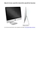 Apple iMac 21-inch Late 2012 Early 2013 Late 2013 Guide Service Manual