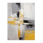 Abstract Painting Grey Yellow Canvas Print