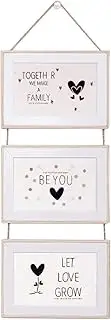 4x6 Collage Hanging Triple Picture Frames Set, 3 Opening Vertical Frame Made to Display 4 by 6 Inch Photo Postcard for Wall Décor, Burlywood…