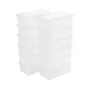 6 QT Clear Storage Box Stackable Plastic Storage Bins with Lids Plastic Conta...