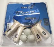 Stiga Rivals Classic 4 Player Set T1182 Table Tennis Blue Rackets 3 Balls NEW OS