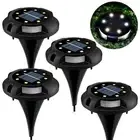 1/4Pc Solar Buried Lamp Outdoor Garden Disc Light LED Path Yard Light
