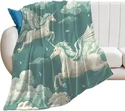 Throw Blanket for Couch Bed Soft Cozy Blanket with Plush Queen Flying in The Clouds Flannel Blanket Lightweight Blanket for Bed Sofa Home Decor All Seasons 60-80 Inch