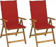Patio Chairs pcs Cushions Acacia Wood-4065