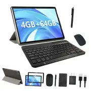 10 Inch Tablet Android Tablets 2 in 1 Tablet with Keyboard 64GB+4GB RAM