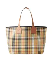 Burberry Large London Tote in Briar Brown/Black