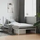 Metal Bed Frame with Headboard White - King Single