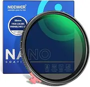 NEEWER 58mm True Colors Variable ND Filter ND2-32 (1-5 Stops) Limited Neutral Density Filter with Putter, Multi Coated HD Optical Glass/No X Cross/Aluminum Frame/Water/Scratch/Fingerprint Resistant