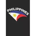 PHILIPPINES: HOMELAND PROUD FILIPINO FLAG PINOY NOTEBOOK 6X9 INCHES 120 DOTTED PAGES FOR NOTES, DRAWINGS, FORMULAS - ORGANIZER WRIT