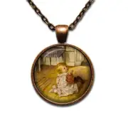 Carl Larsson Pontus - Handmade Round Glass Pendant Necklaces