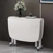 Kitchen Folding Dining Table Drop Leaf Dining Table,Wood Extendable Table Dining, Saving Space, Round Edge Design, Adjustable Moveable Kitchen Desk Table Wheels (Color : C, Size : (100 * 60cm))