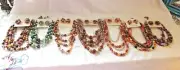 7 Sets NOS 1950s Vintage Faux pearl Lucite bead Necklace & Clip Earrings