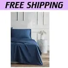 Ultimate 4-Piece Sheet Set - 400 Thread Count Cotton Percale, Navy Queen