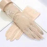 [LEIXIUSM] Women's Thin Summer Gloves Breathable Driving Summer Riding Lace Touch Screen Finger