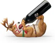 Reindeer Polyresin Wine Bottle Holder - Table Top and Counter Wine Rack, Animal