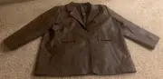Nasty Gal Outta The Way Plus Faux Leather Blazer Chocolate Size UK 24 US 20