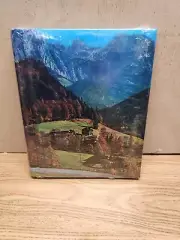 Vtg Magic Magnetic Photo Album Mountain Scene Sealed New Village Grandma coffee
