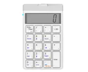 Universal Number Pad USB Numeric Keypad 19 Keys Portable Financial Accounting Number Keyboard with Screen and Calculator Keyboard-White