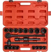 21PCS 3/4" Socket Set 19mm-50mm Drive Deep Impact Socket Set Garage Repair Sockets Ratchets