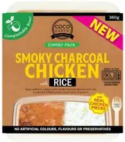 Coco Earth Smoky Butter Chicken with Rice Ready Meal 360g