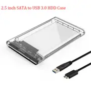 2.5" Transparent USB 3.0 to SATA SSD HDD Hard Drive Disk External Case Enclos_ro