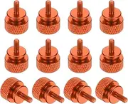 uxcell 12 Pcs M3x7mm Knurled Thumb Screw Computer Case Threaded Hand Tighten Screws Aluminum Alloy for PC Case, Orange