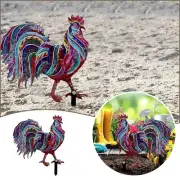 Outdoor Rooster Decoration Rooster Garden Stake Chicken Yard Art Metal New