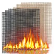 BBQ Mesh Grill Mat Set of 6 - Non-Stick Barbecue Grill Sheet Liners Grilling ...