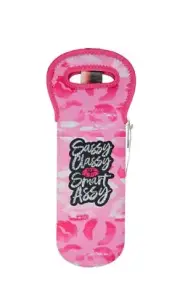 Neoprene Insulated Wine Carrier Bag with Rhinestone Designs - Sassy