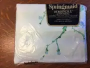 NOS Vintage SPRINGMAID WONDERCALE No-Iron Percale Twin Fitted Sheet Blue New