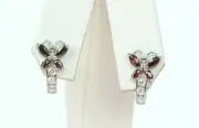 Solid Sterling Silver.925Dangle Butterfly CZStud Earrings,Birthstones,Leverback