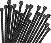 100pcs Heavy Duty 12 Inch Black Nylon Cable Zip Ties, Self-Locking, Weather Resistant, 50 Lbs Tensile Strength