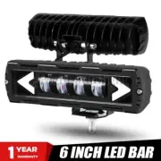 6inch Amber White LED Work Light Bar Driving Fog Pod DRL Spot Offroad Truck SUV