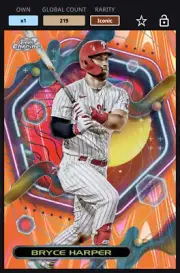Topps Bunt Cosmic Chrome Iconic Bryce Harper Orange Base Digital Card
