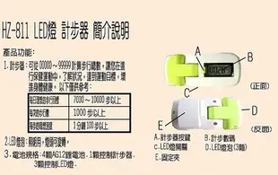 【台北快速出貨】專利LED燈計步器.3燈LED可調角度超白光手電筒功能.步數最高可累積9999步.現貨